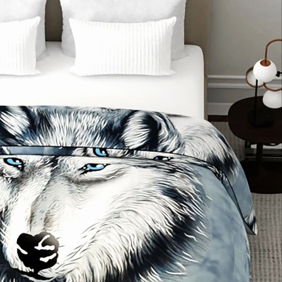 Mink Blanket ARCTIC WOLF Super Soft Heavy Weight 2 Ply by Renee Taylor