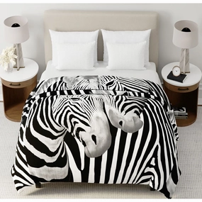 Mink Blanket ZEBRA Super Soft Heavy Weight 2 Ply by Renee Taylor