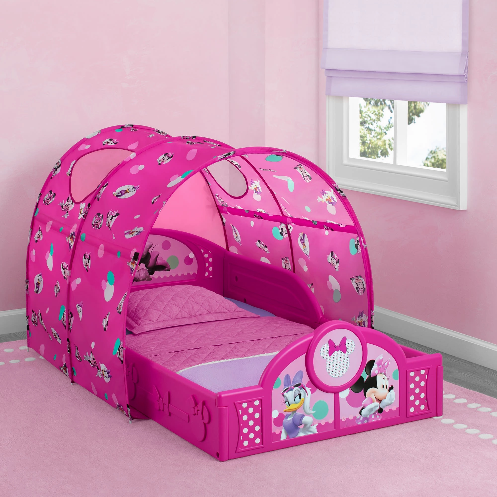 Minnie Mouse Plastic Sleep and Play Toddler Bed with Canopy