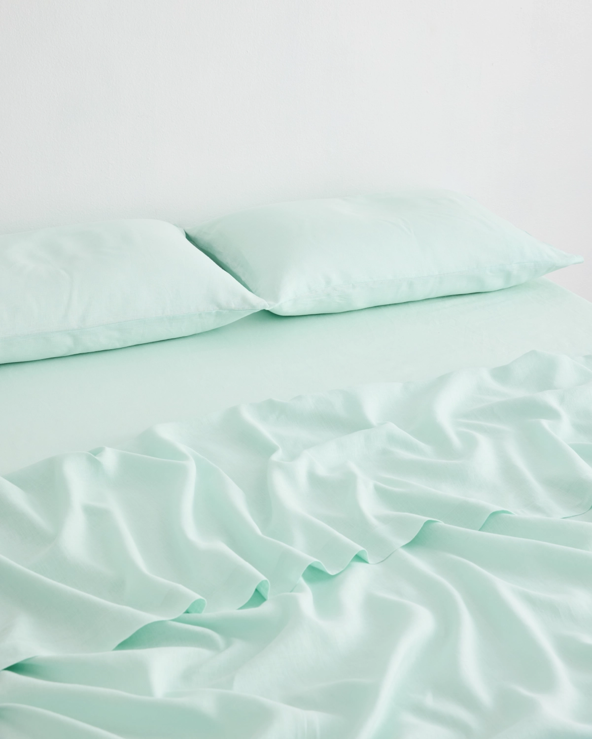 Mint 100% French Flax Linen Fitted Sheet