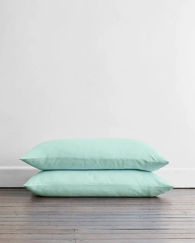 Mint 100% French Flax Linen King Pillowcases (Set of Two)