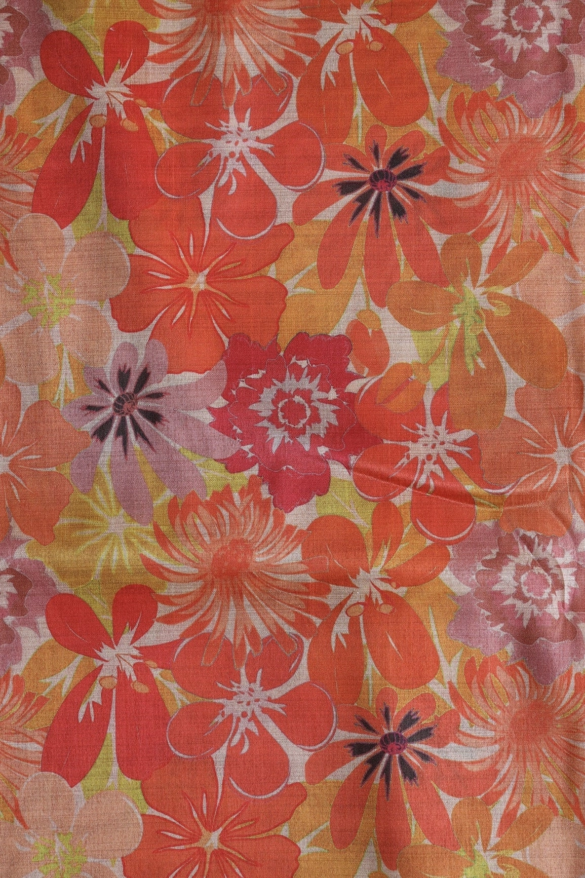 Multi Color Floral Pattern Digital Print On Mulberry Silk Fabric