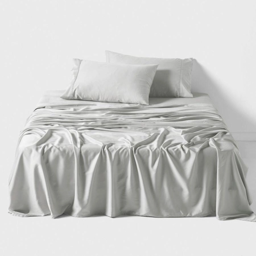 Nara Bamboo Cotton 400TC Sheet Set SILVER by LINEN HOUSE