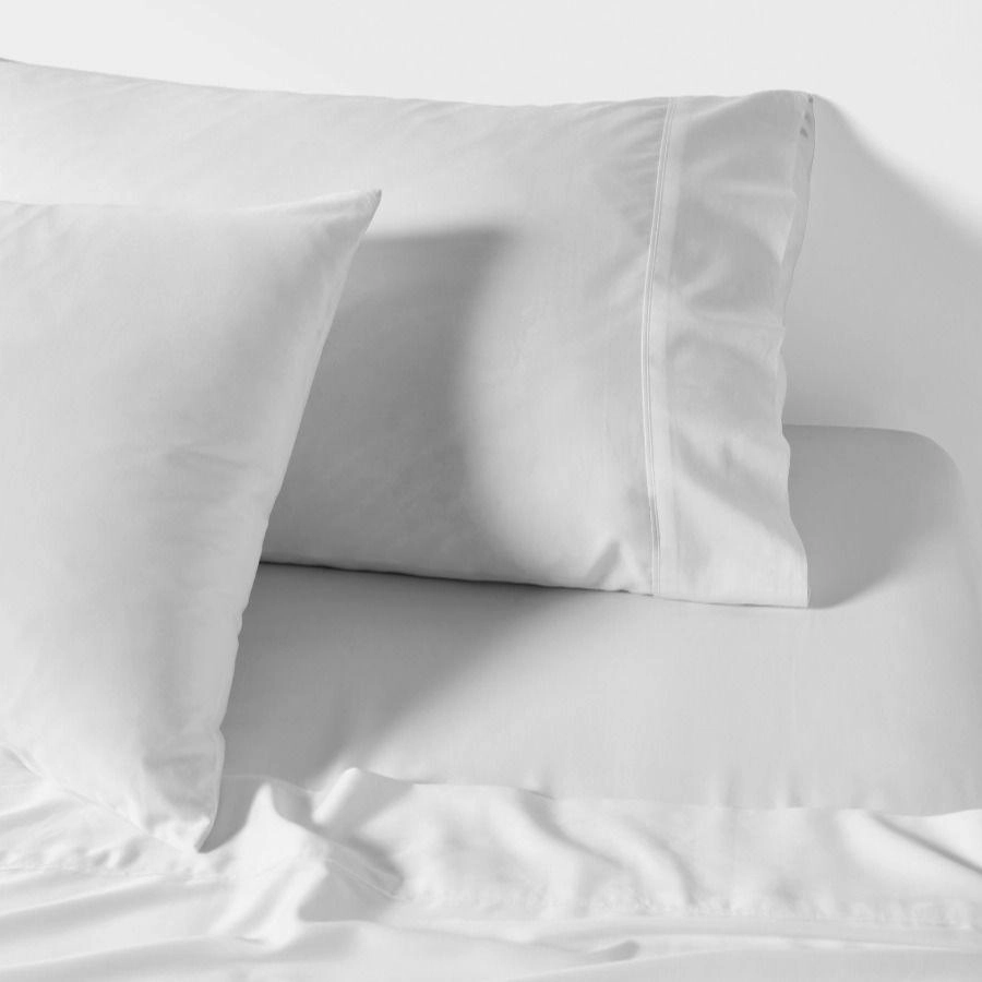 Nara Bamboo Cotton 400TC SHEET SET White by LINEN HOUSE