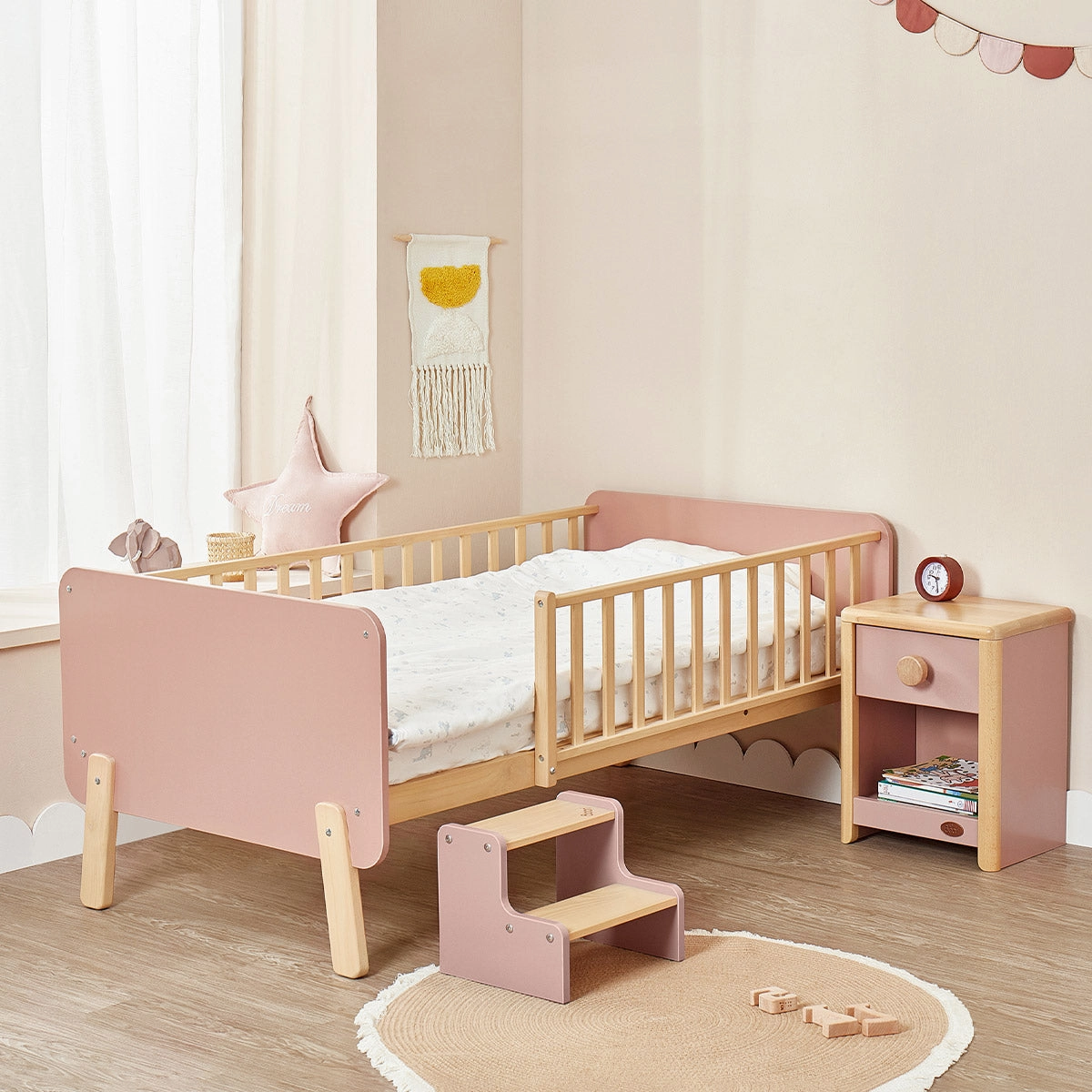 Natty Bedside Bed & Pocket Spring Mattress Package