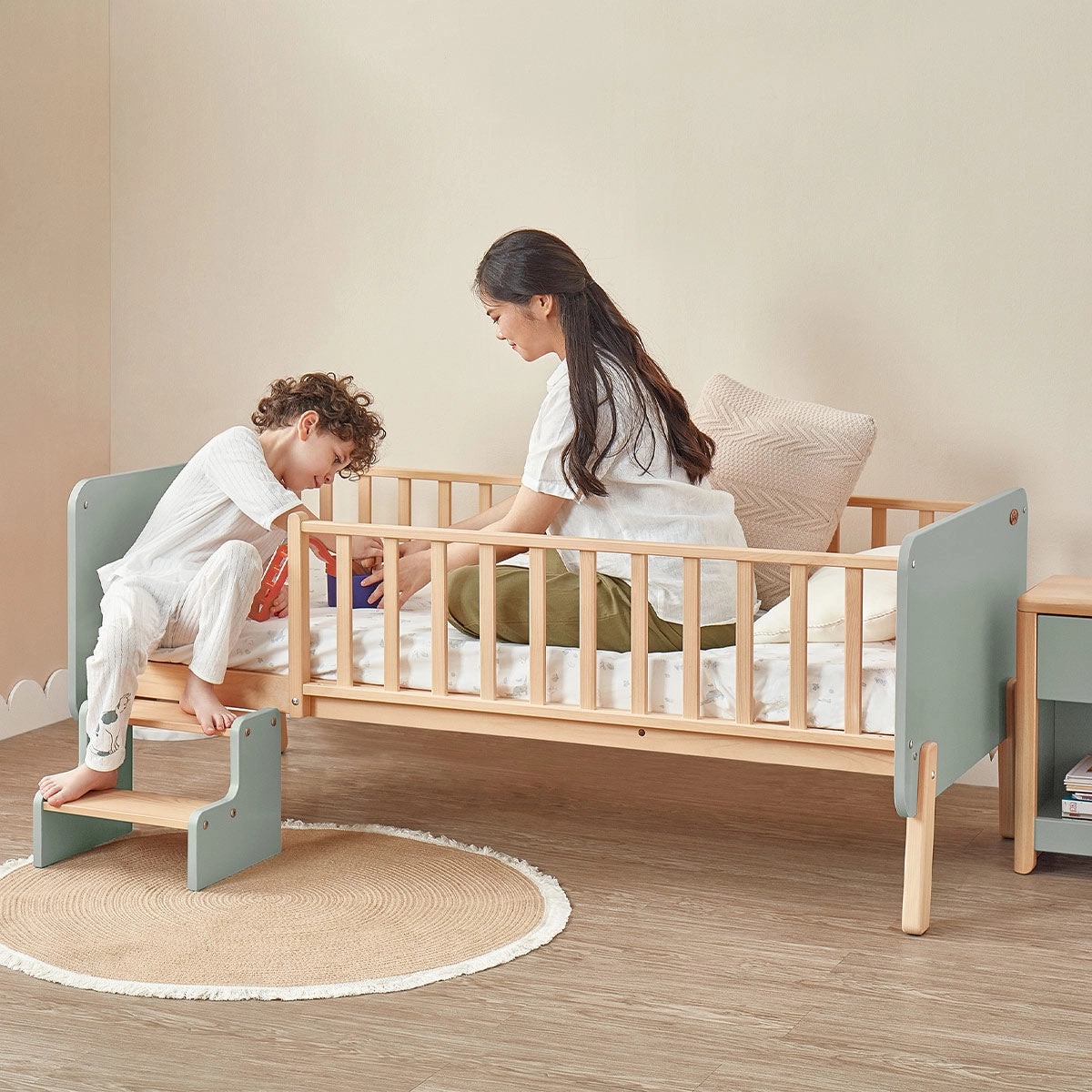 Natty Bedside Bed & Pocket Spring Mattress Package