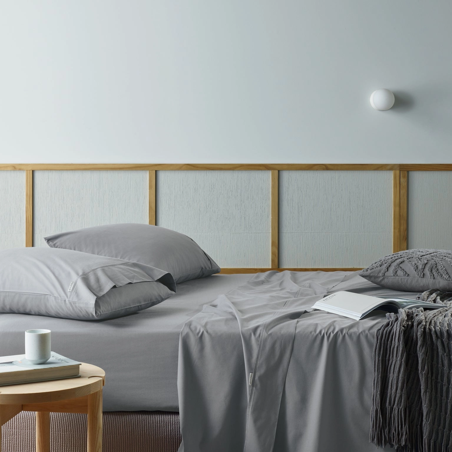 Natural Sleep Recycled Cotton and Bamboo Sheet Sets Silver