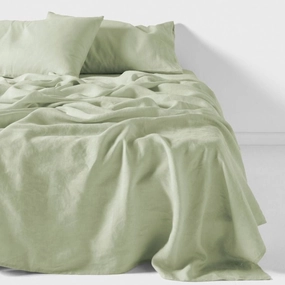 Nimes Pure Linen Wasabi SHEET SET by LINEN HOUSE