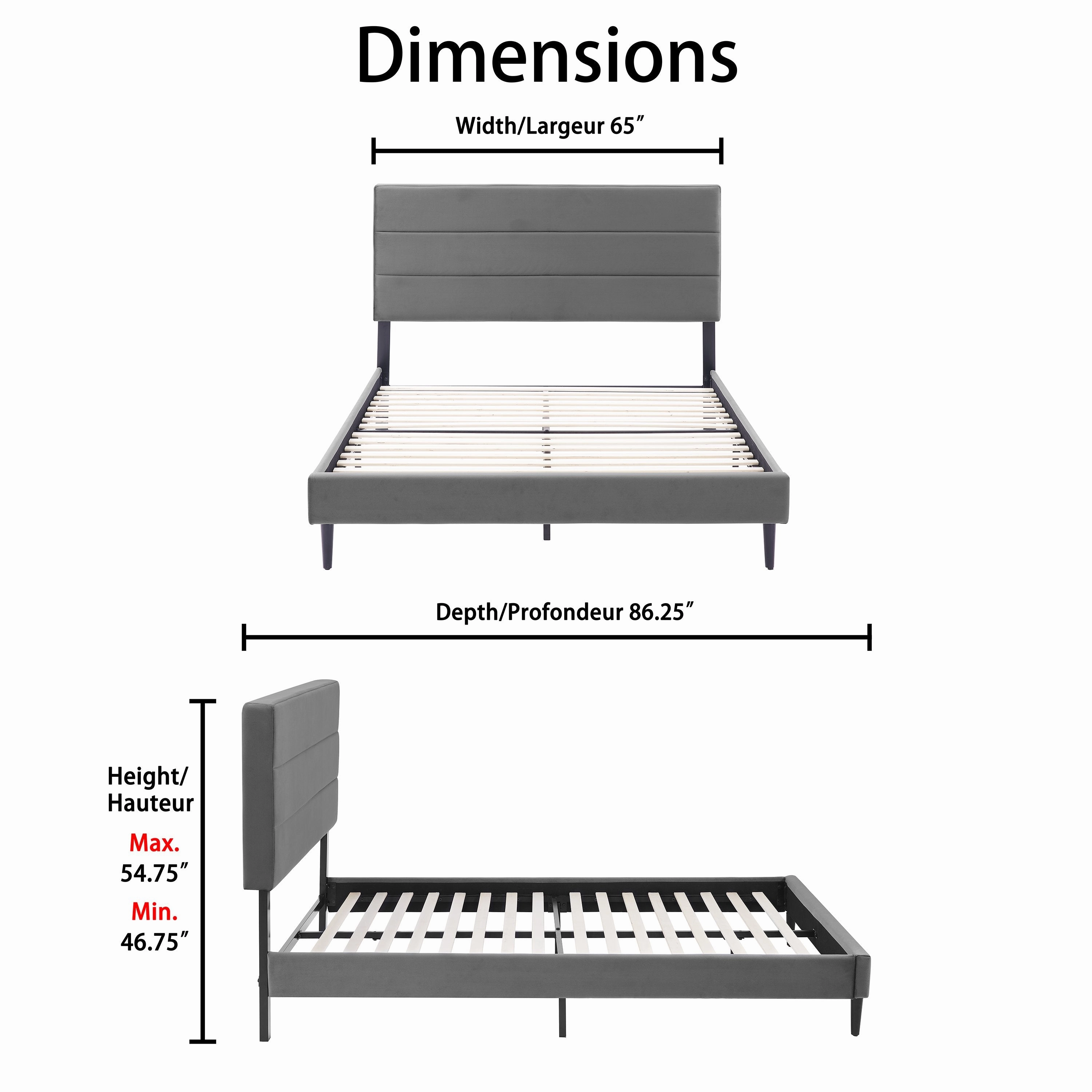 Nori 3-Piece Queen Bed - Grey