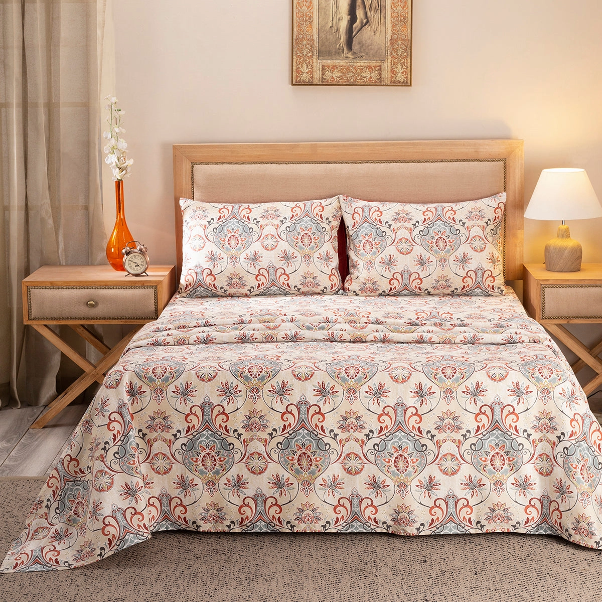 Nouveau Tradition Lawn Rerun Red Bed Sheet