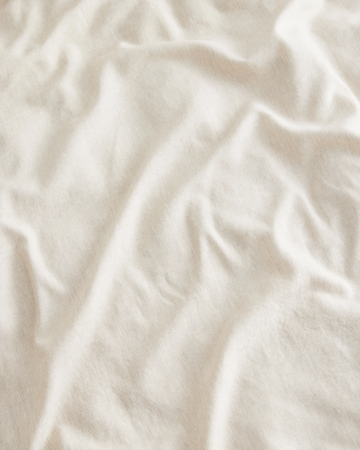 Oatmeal & White Stripe 100% French Flax Linen Fitted Sheet Set