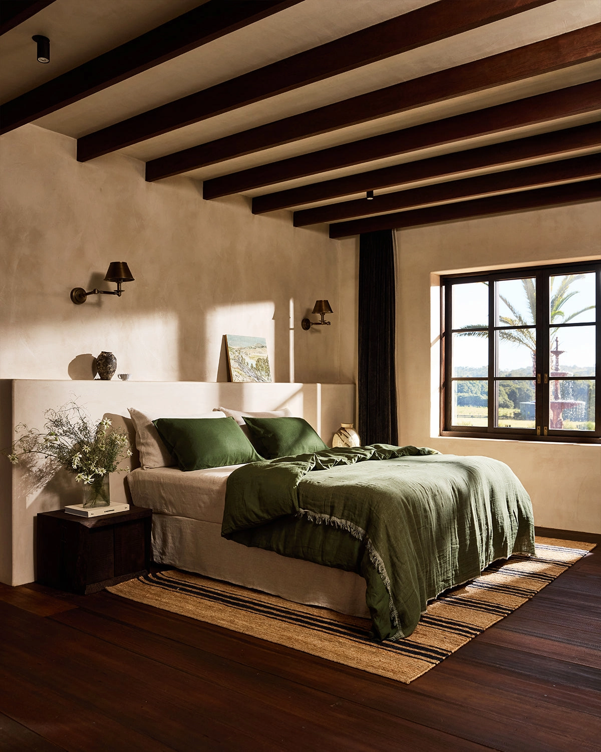 Olive 100% Flax Linen King Pillowcases (Set of Two)