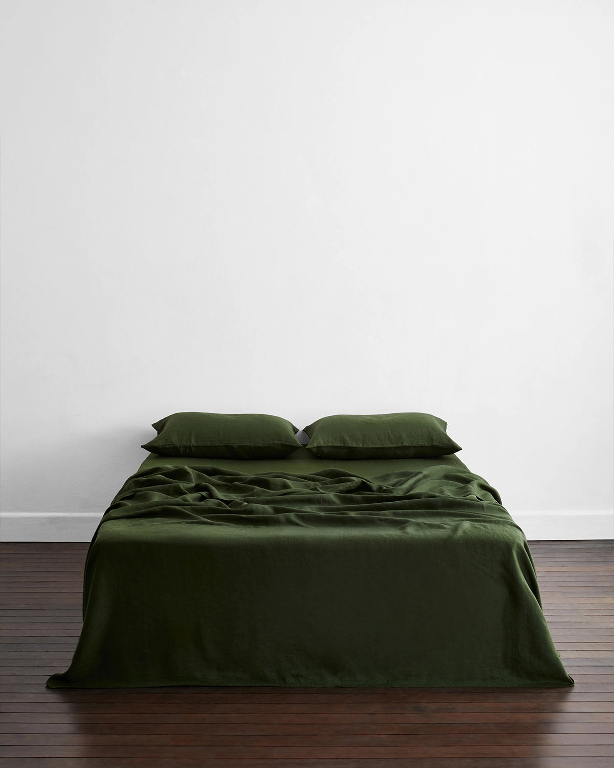 Olive 100% Flax Linen King Pillowcases (Set of Two)
