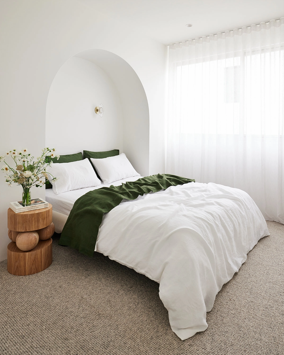 Olive 100% French Flax Linen Flat Sheet