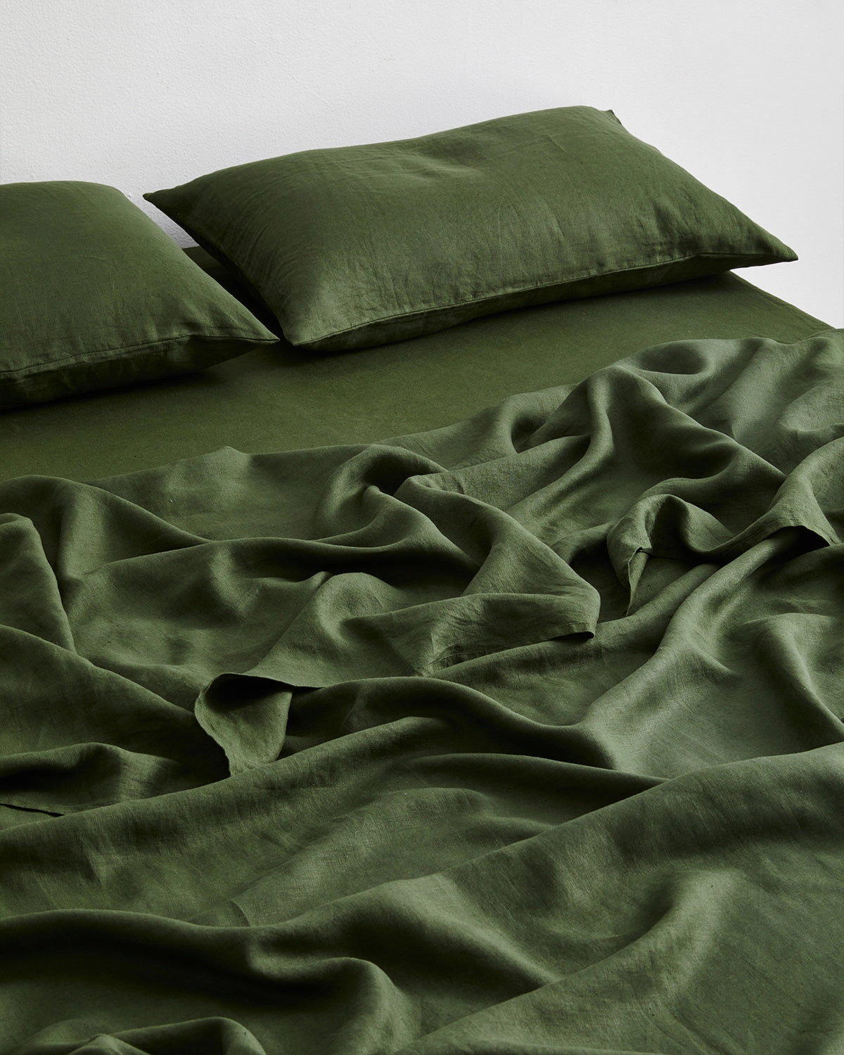 Olive 100% French Flax Linen Flat Sheet