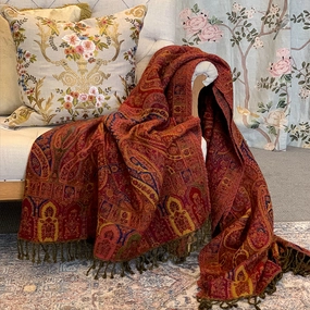 Paisley pure wool Throw Shiraz