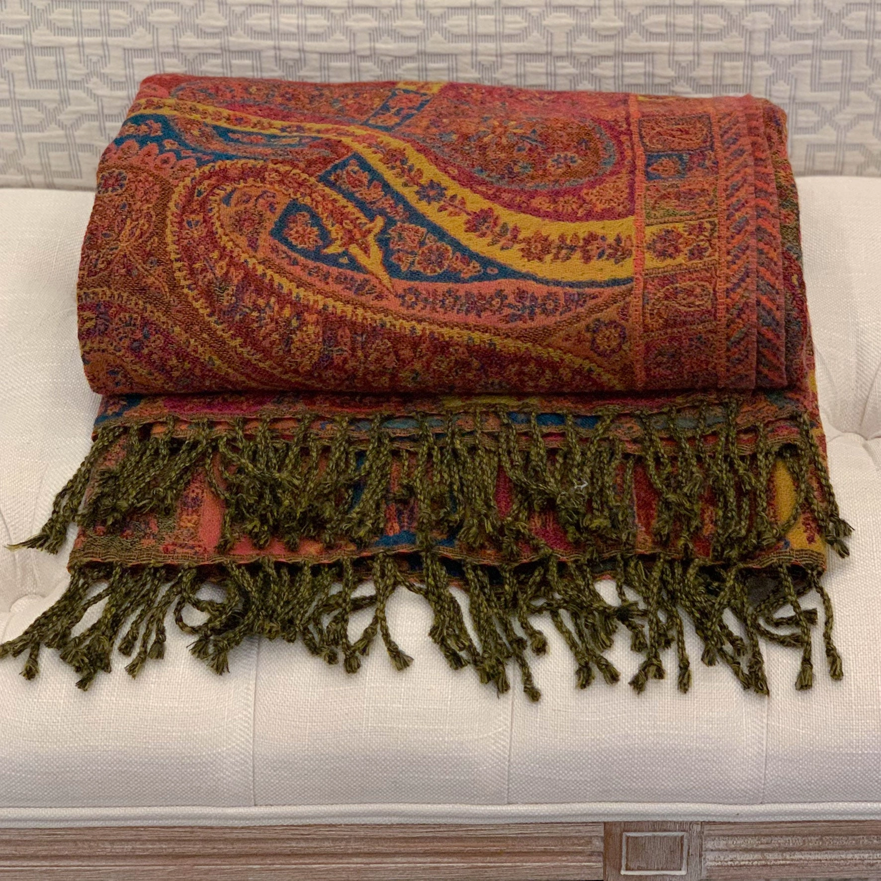 Paisley pure wool Throw Shiraz