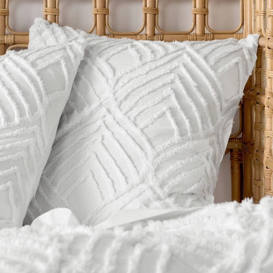 Palm Springs White European Pillowcase by Linen House