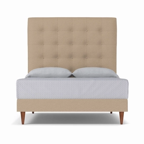 Palmer Upholstered Bed CAL KING in BEIGE - CLEARANCE