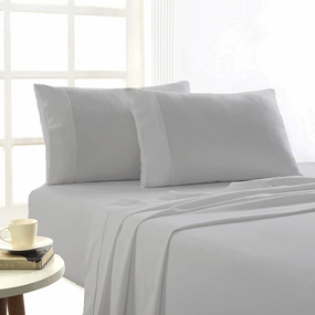 Park Avenue 175 GSM Egyptian Cotton Flannelette Plain Dyed Sheet Set - ASH