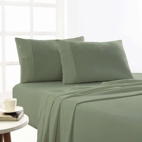 Park Avenue 175 GSM Egyptian Cotton Flannelette Plain Dyed Sheet Set - JUNIPER
