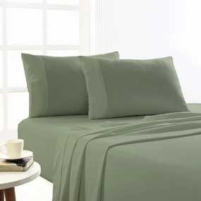 Park Avenue 175 GSM Egyptian Cotton Flannelette Plain Dyed Sheet Set - JUNIPER