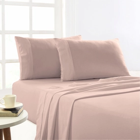 Park Avenue 175 GSM Egyptian Cotton Flannelette Plain Dyed Sheet Set - ROSE