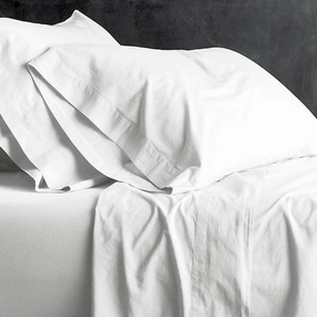 Park Avenue European Vintage WHITE Washed Cotton Sheet Sets