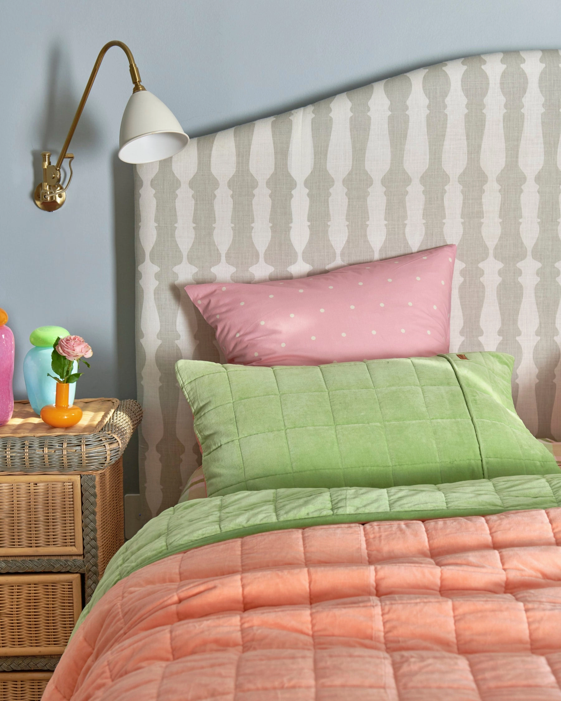 Peach Nile Velvet Quilted Pillowcases