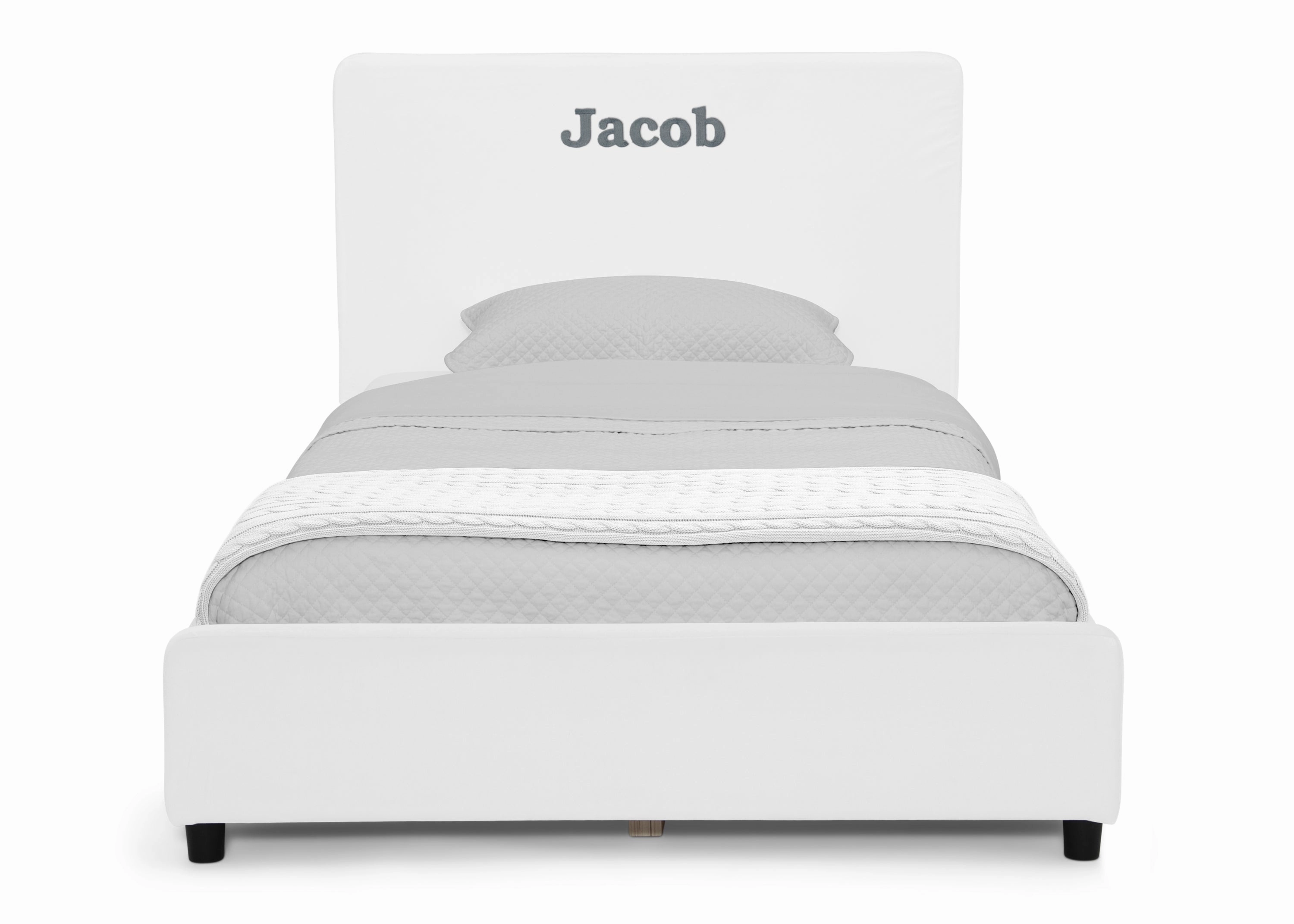 Personalized Upholstered  Twin Bed with Headboard
