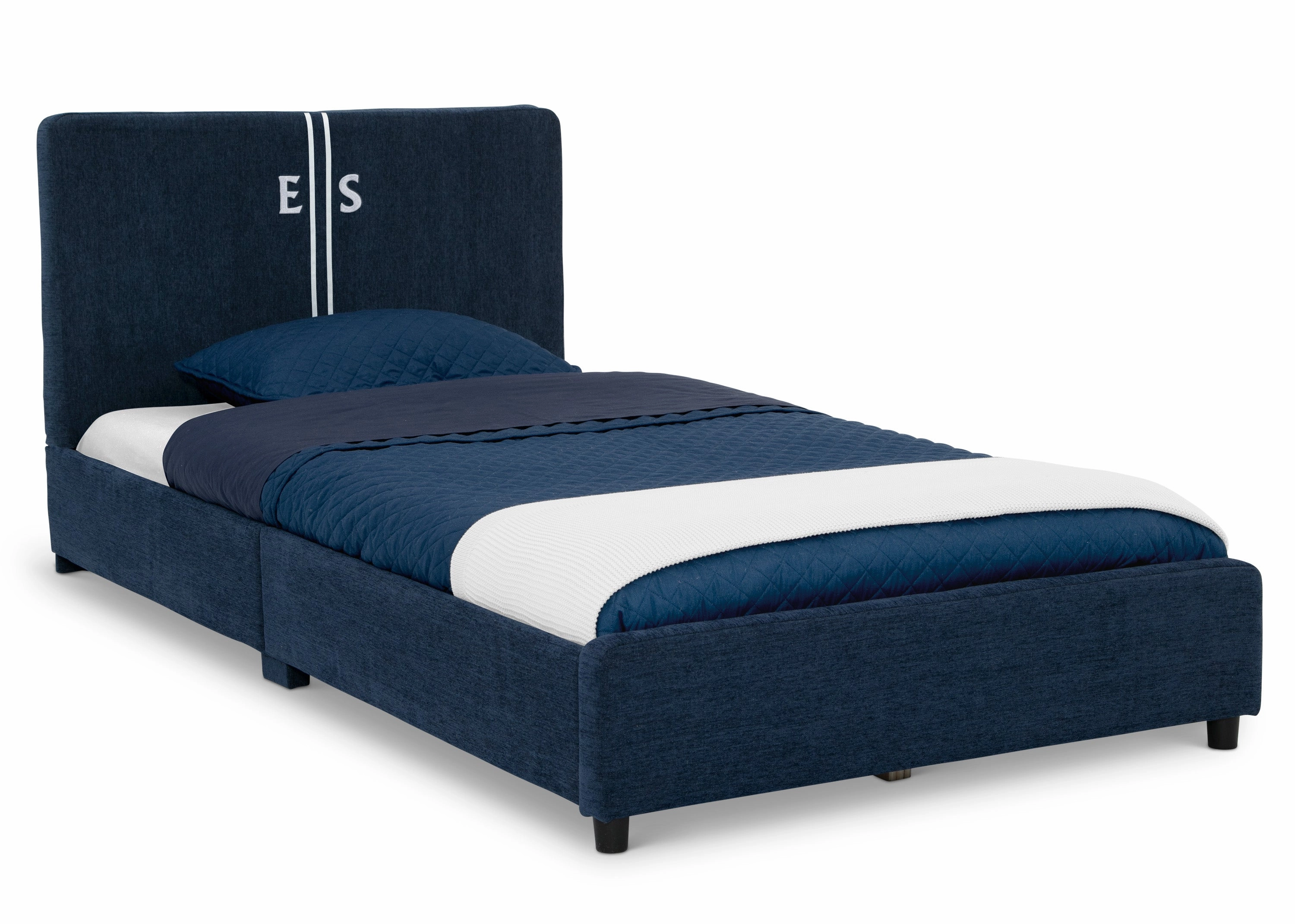 Personalized Upholstered  Twin Bed with Headboard
