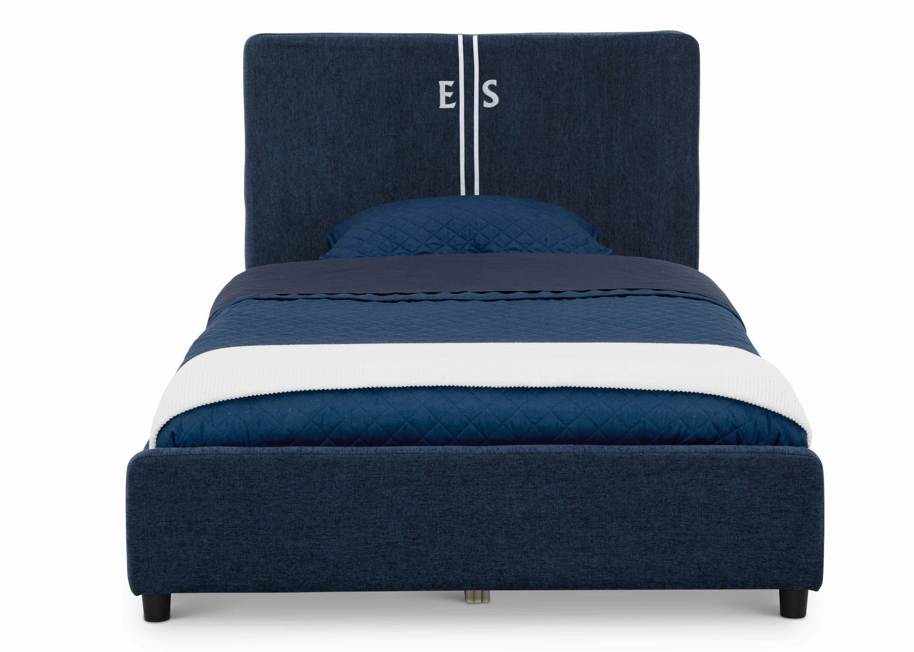Personalized Upholstered  Twin Bed with Headboard