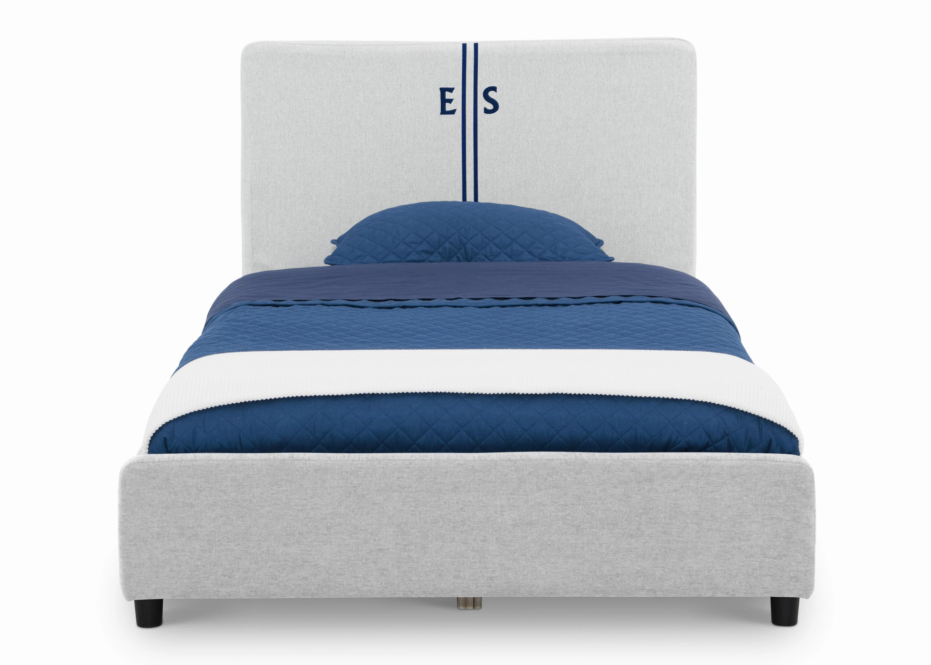 Personalized Upholstered  Twin Bed with Headboard