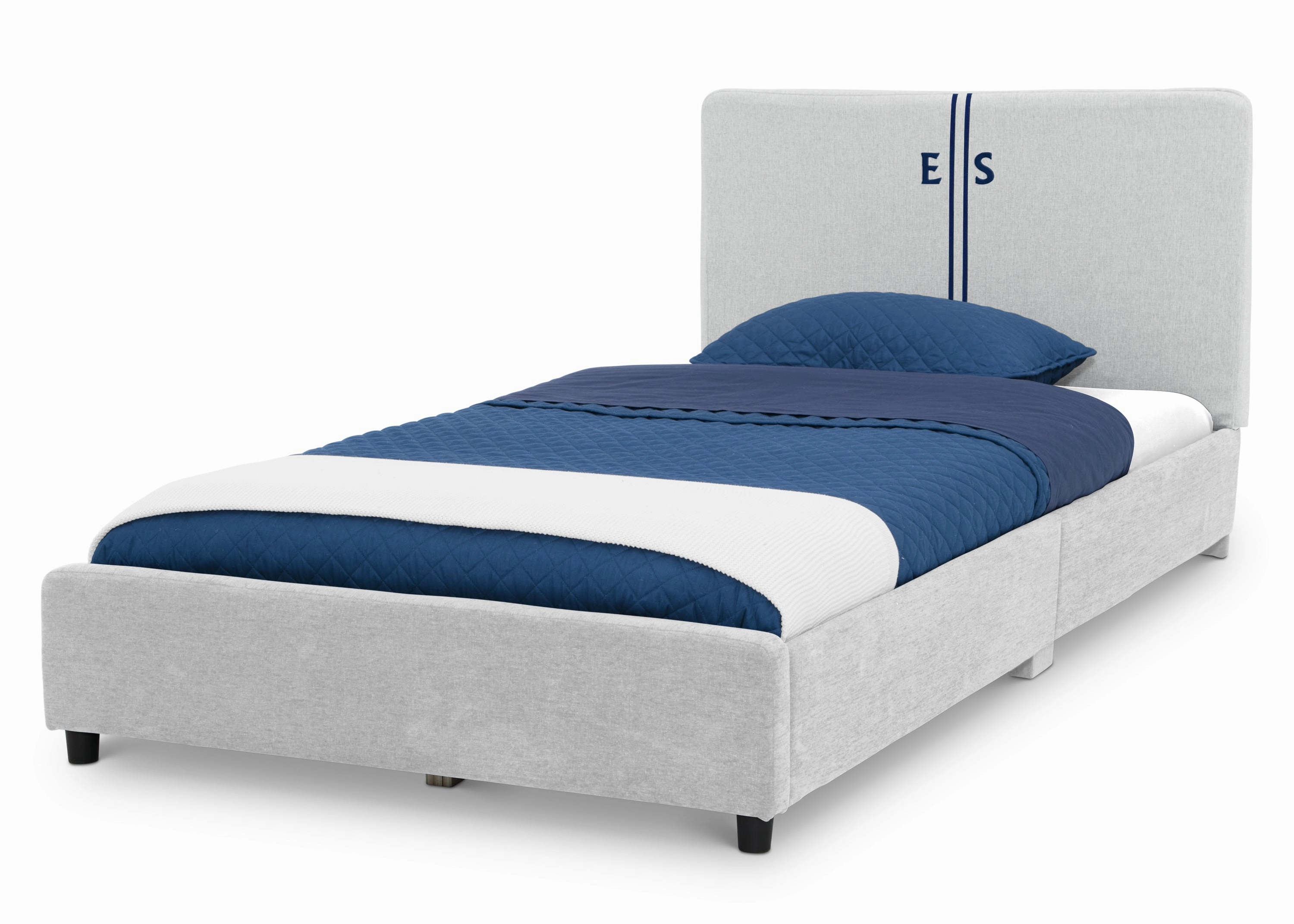 Personalized Upholstered  Twin Bed with Headboard