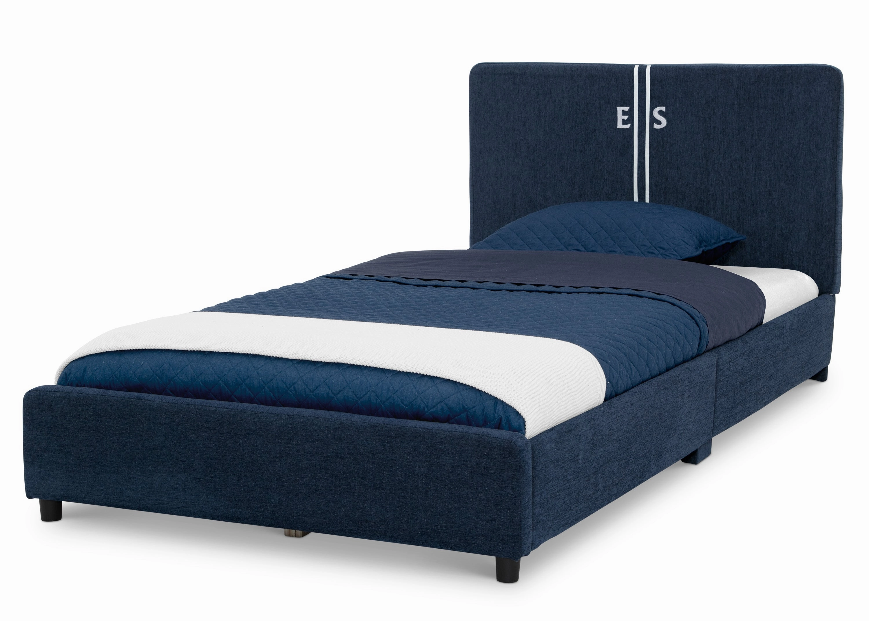 Personalized Upholstered  Twin Bed with Headboard