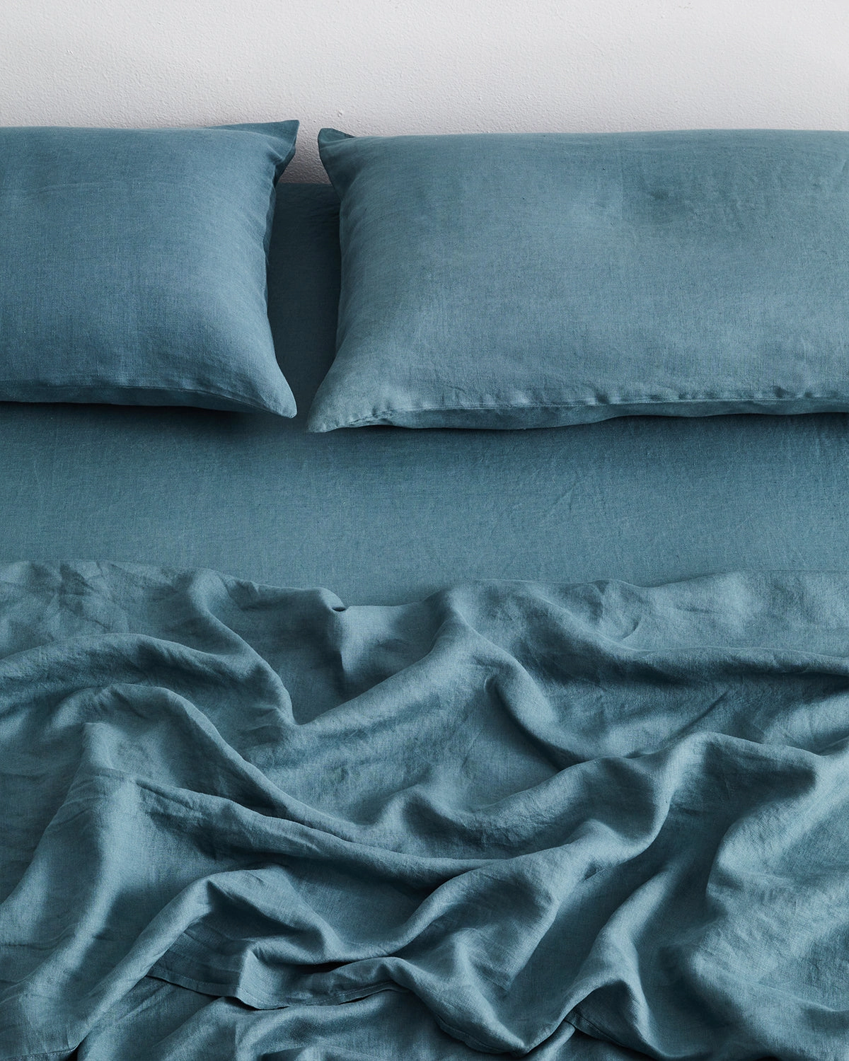 Petrol 100% French Flax Linen Fitted Sheet