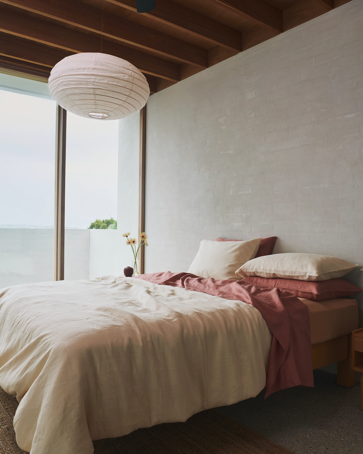 Pink Clay 100% Flax Linen King Pillowcases (Set of Two)