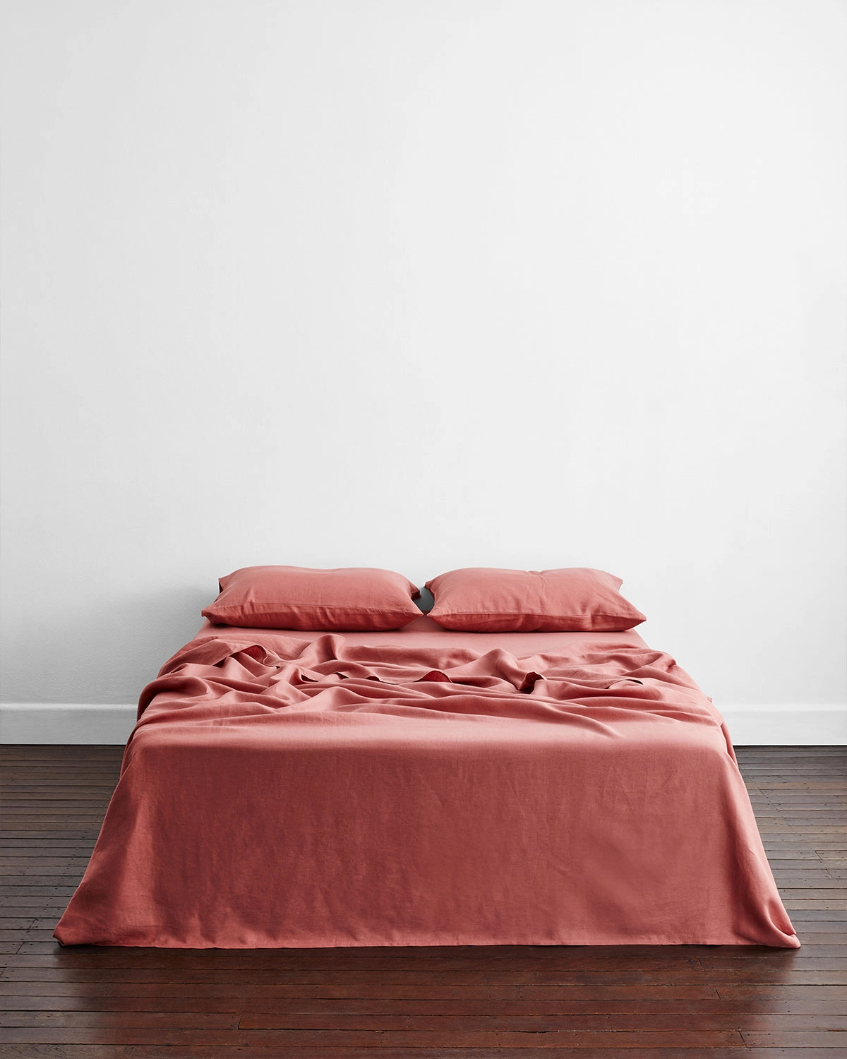 Pink Clay 100% Flax Linen King Pillowcases (Set of Two)