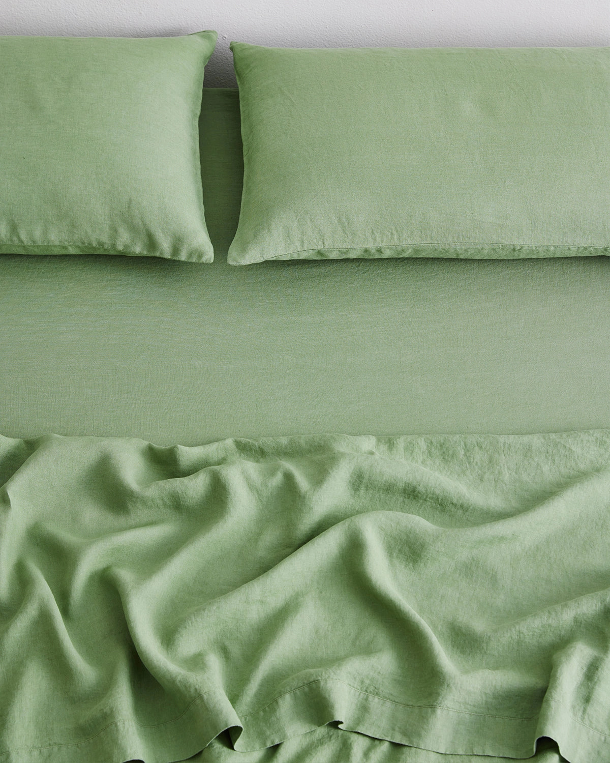 Pistachio 100% French Flax Linen Fitted Sheet