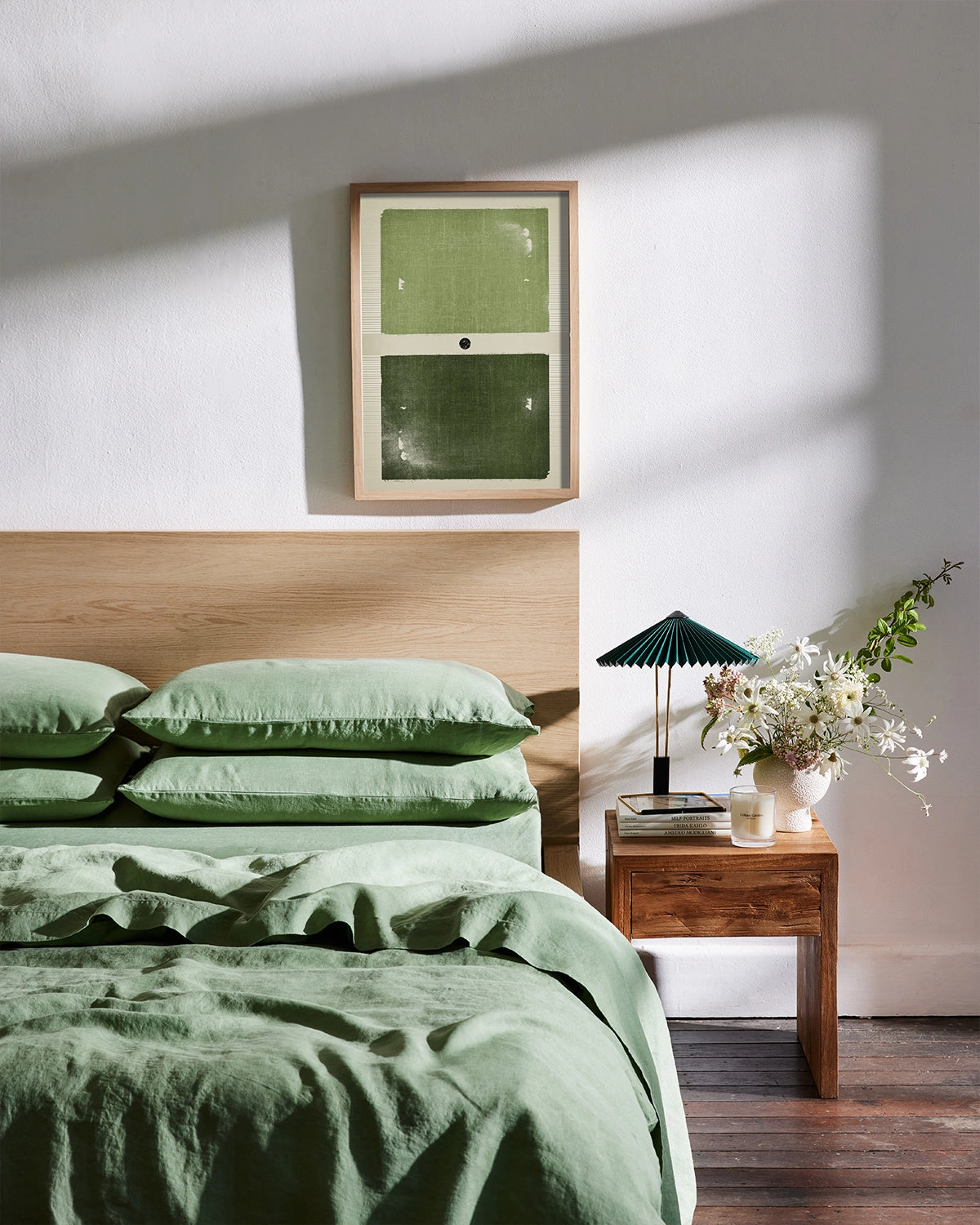 Pistachio 100% French Flax Linen Fitted Sheet