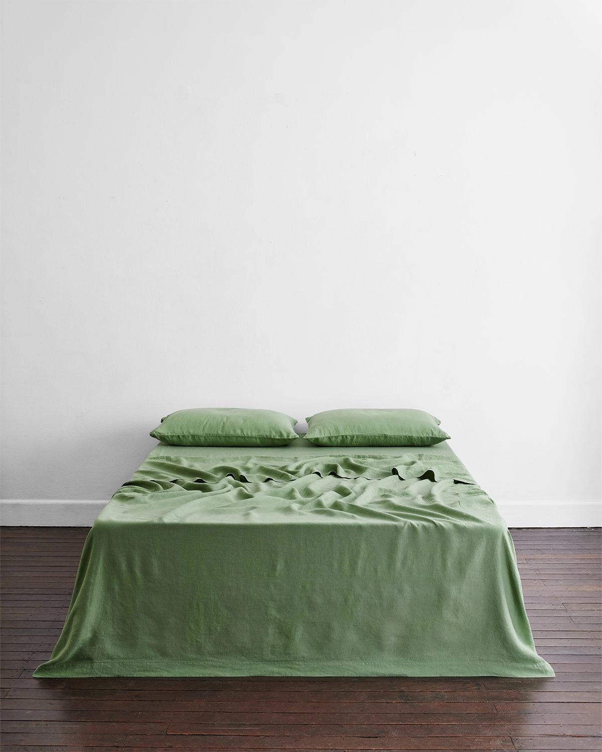 Pistachio 100% French Flax Linen King Pillowcases (Set of Two)