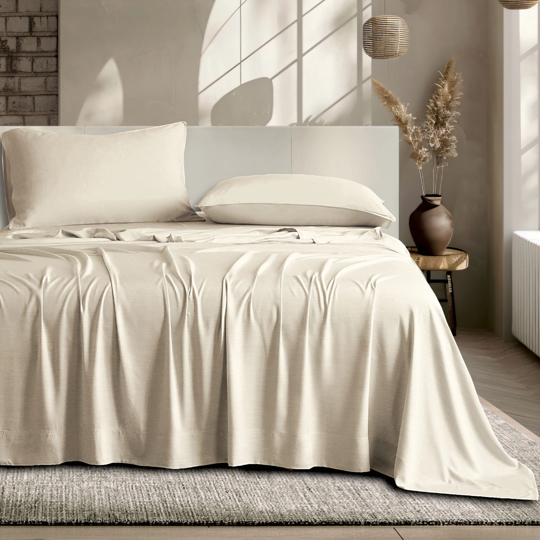 Plant Dyed Organic Bamboo Silk Sheet Sets