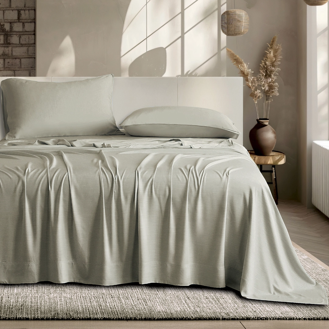Plant Dyed Organic Bamboo Silk Sheet Sets