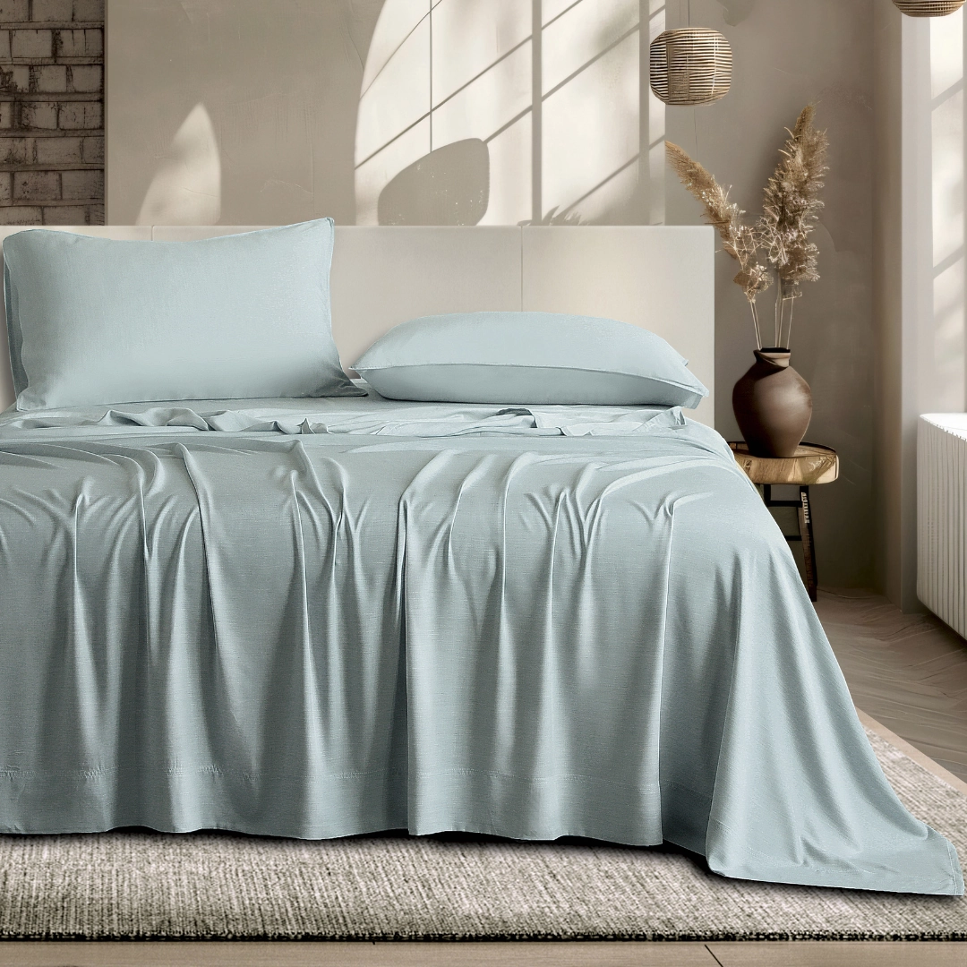 Plant Dyed Organic Bamboo Silk Sheet Sets