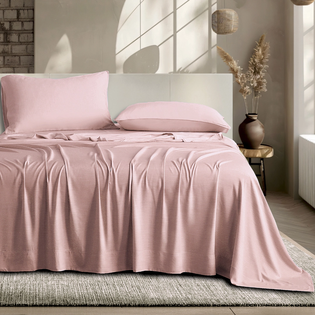 Plant Dyed Organic Bamboo Silk Sheet Sets