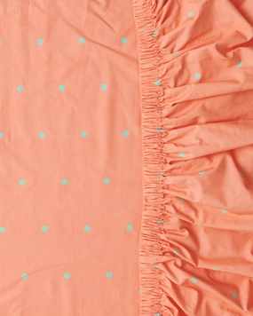 Polkadot Peachy Organic Cotton Baby Fitted Sheet