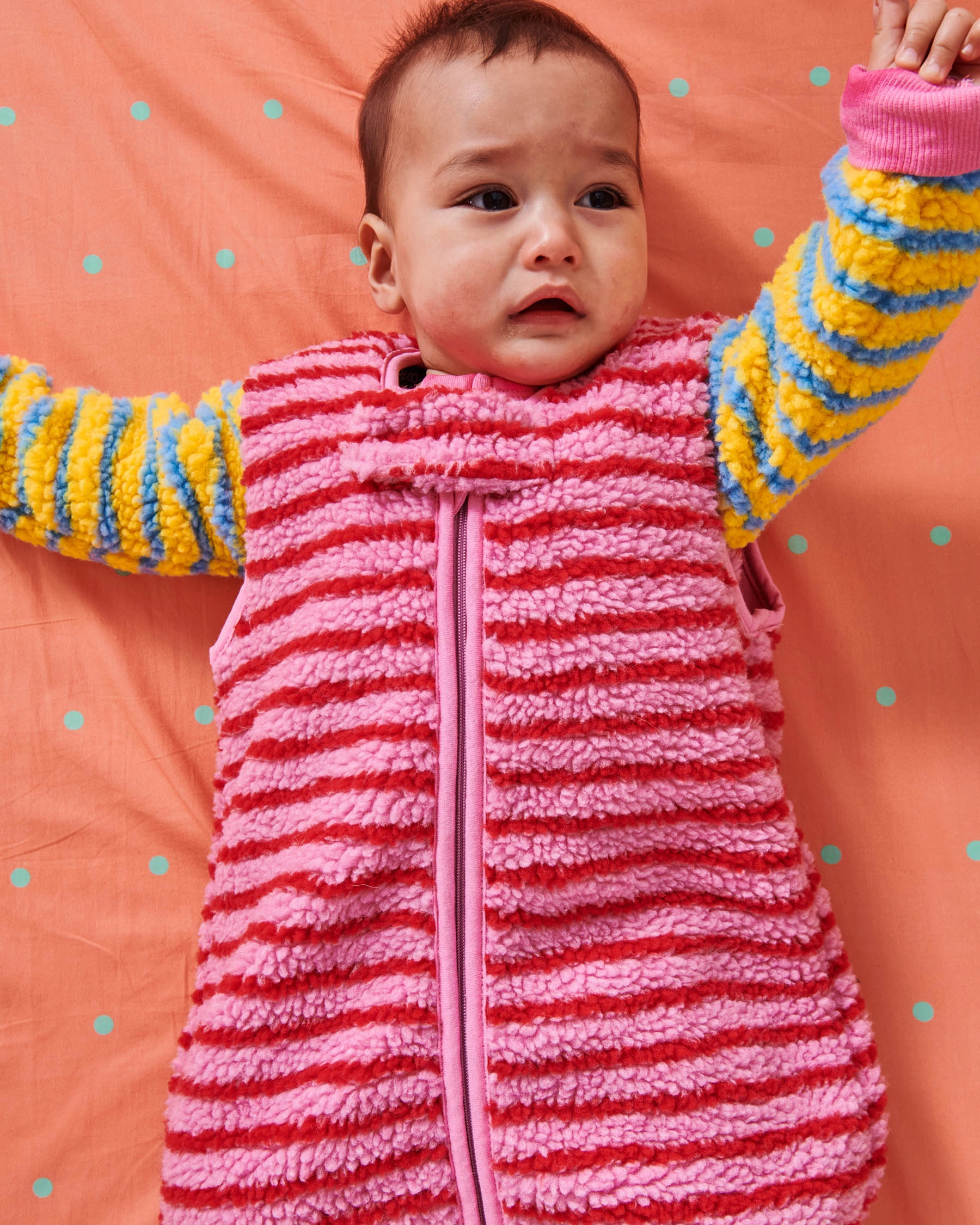 Polkadot Peachy Organic Cotton Baby Fitted Sheet
