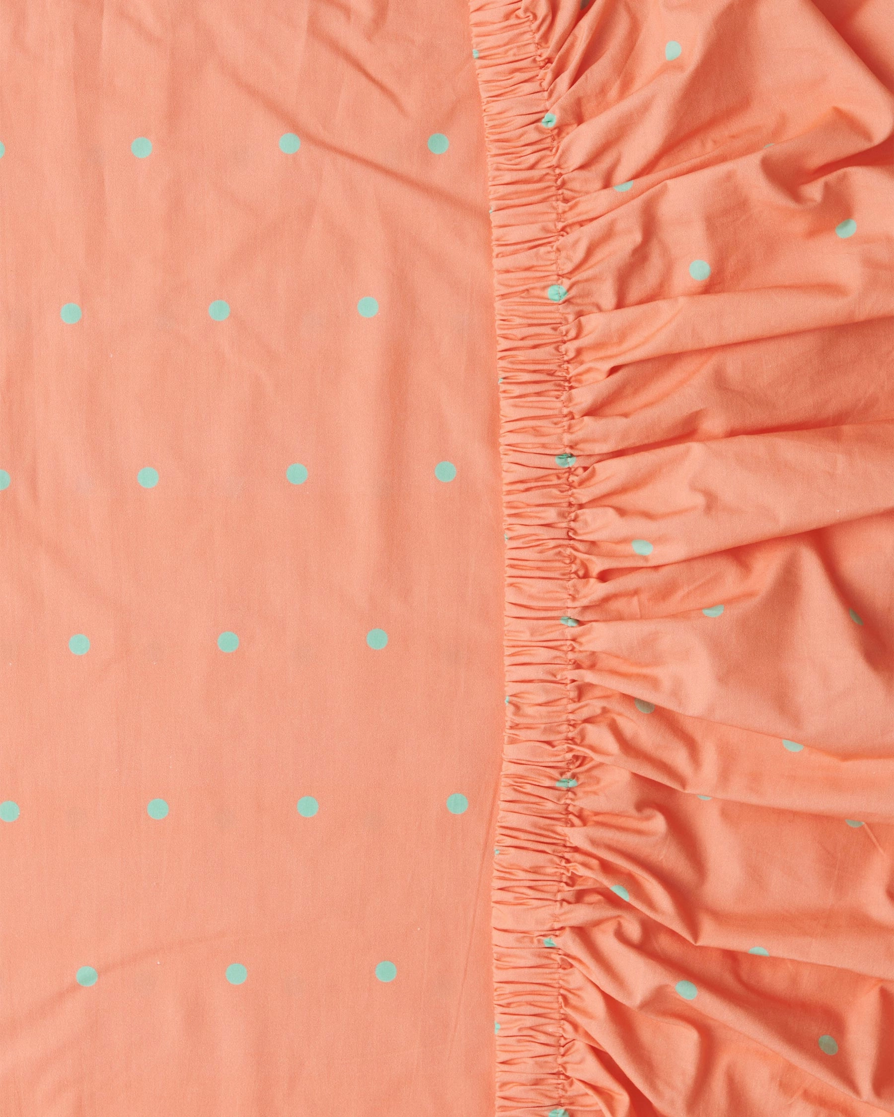 Polkadot Peachy Organic Cotton Baby Fitted Sheet