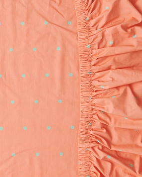 Polkadot Peachy Organic Cotton Fitted Sheet