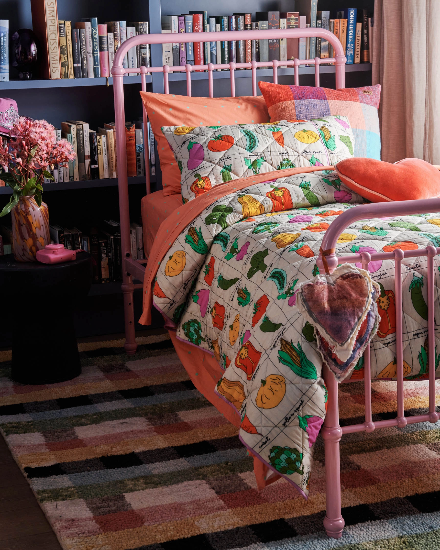Polkadot Peachy Organic Cotton Flat Sheet